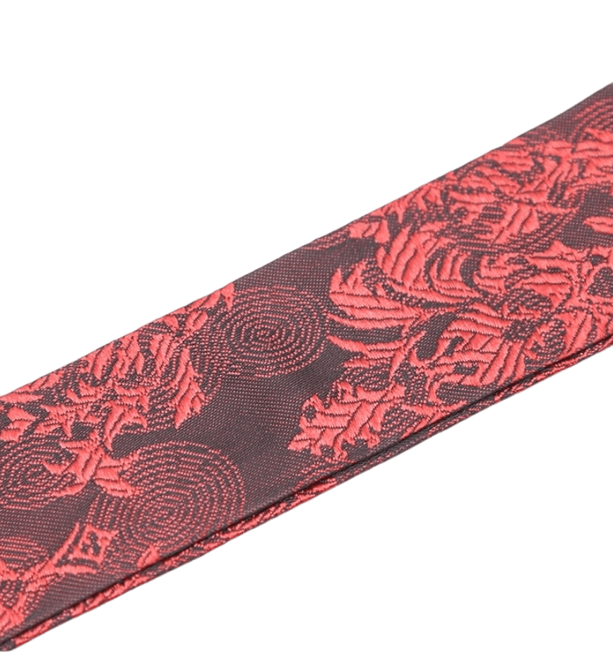 MORDAZA DE SATÉN CON ESTAMPADOS ROJOS - Imagen 3