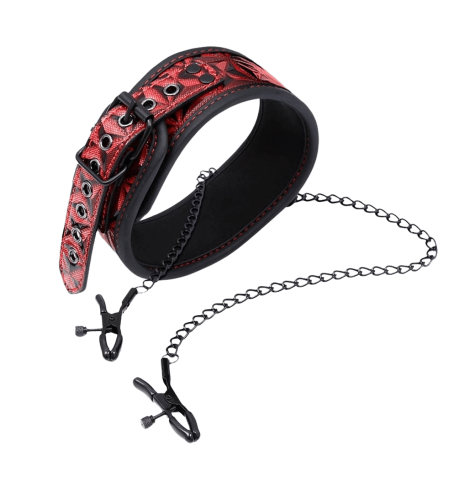 COLLAR CON PINZAS ROJO
