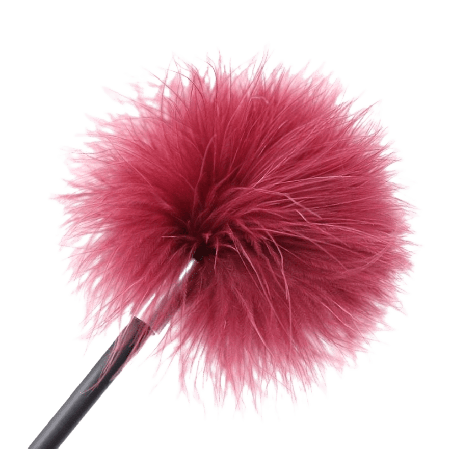 FUSTA ATERCIOPELADA CON PLUMAS ROJAS - Imagen 3