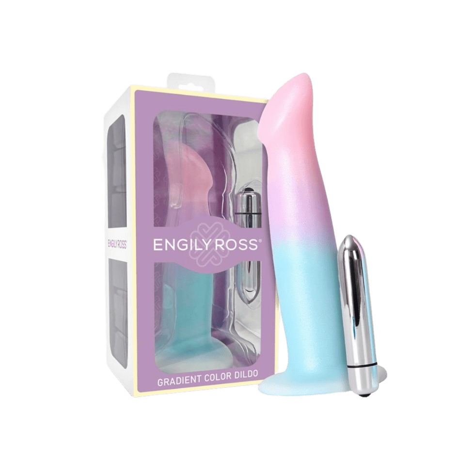 DILDO CON VIBRACIÓN Y VENTOSA COLOR DEGRADADO - Imagen 5