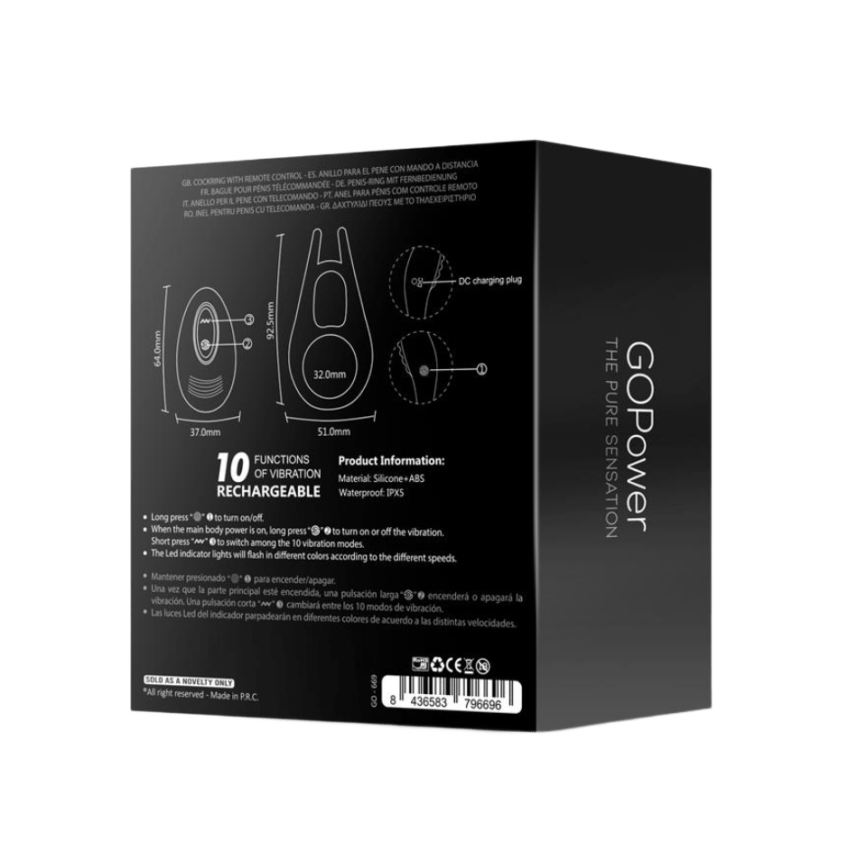 ANILLO PARA EL PENE CON CONTROL REMOTO Y LUCES LED USB - Imagen 3