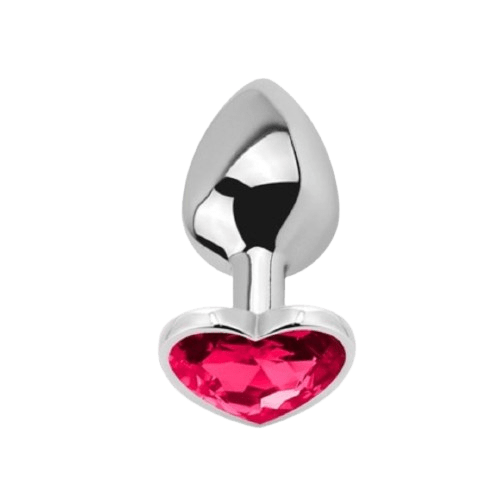 Plug de Metal con Joya Corazón Rosa