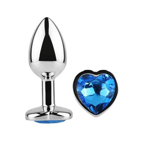 Plug de Metal con Joya Corazón Azul - Imagen 2