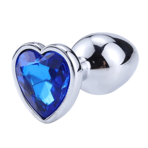 Plug de Metal con Joya Corazón Azul