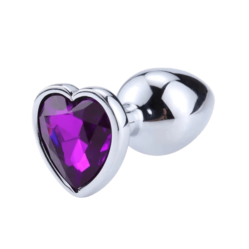 Plug de Metal con Joya Corazón Lila