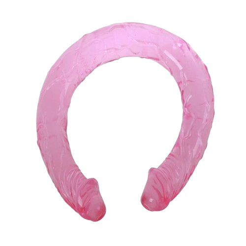 dildo doble transparente rosa