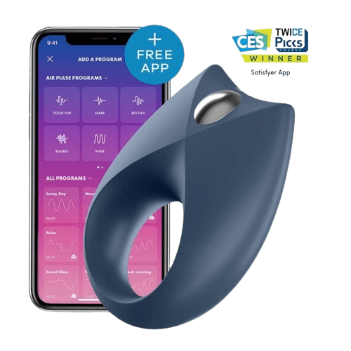 SATISFYER ROYAL ONE ANILLO VIBRADOR CON APP AZUL
