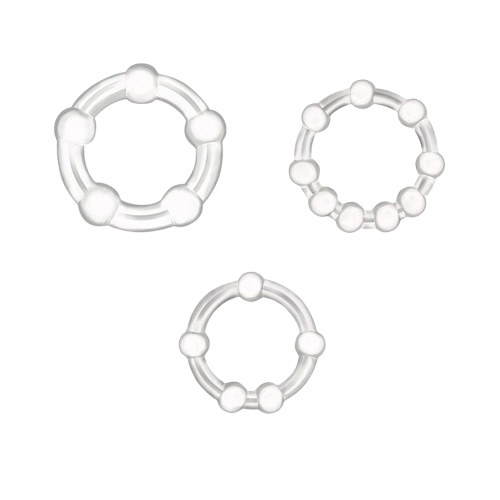SET 3 ANILLOS PARA EL PENE FLEXIBLES TRANSPARENTES