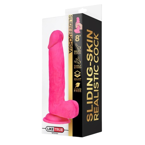 DILDO REALISTA RETRÁCTIL Y ORIENTABLE ROSA - Imagen 5