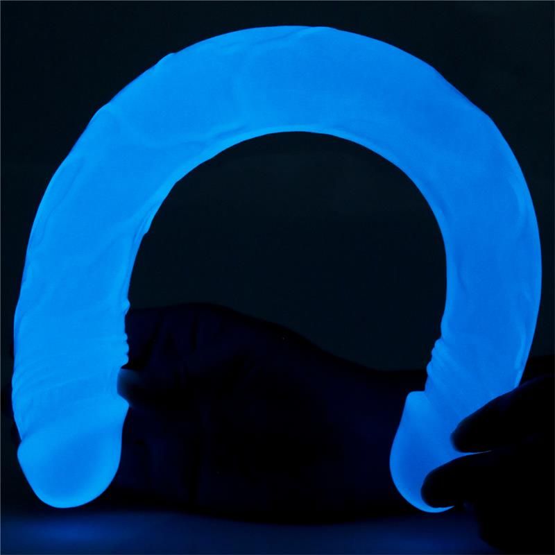 DILDO DOBLE LUMINO LUZ AZUL - Imagen 3