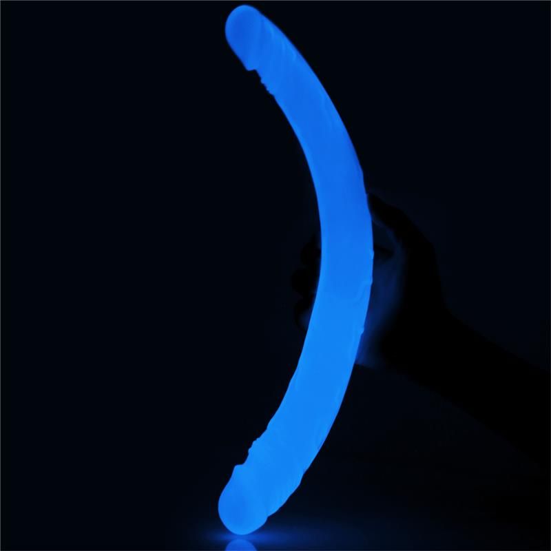 DILDO DOBLE LUMINO LUZ AZUL - Imagen 4