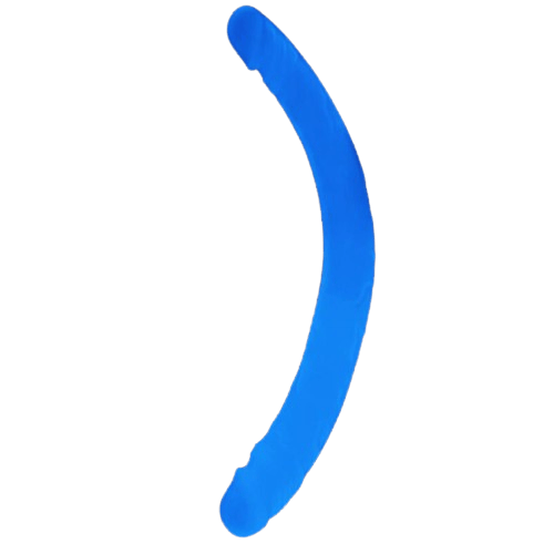 DILDO DOBLE LUMINO LUZ AZUL