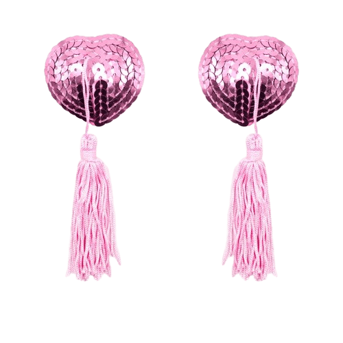 Pezoneras de Corazón con Lentejuelas Rosa