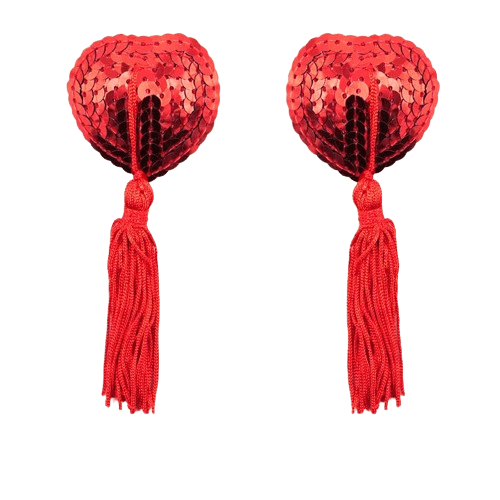 Pezoneras de Corazón con Lentejuelas rojas