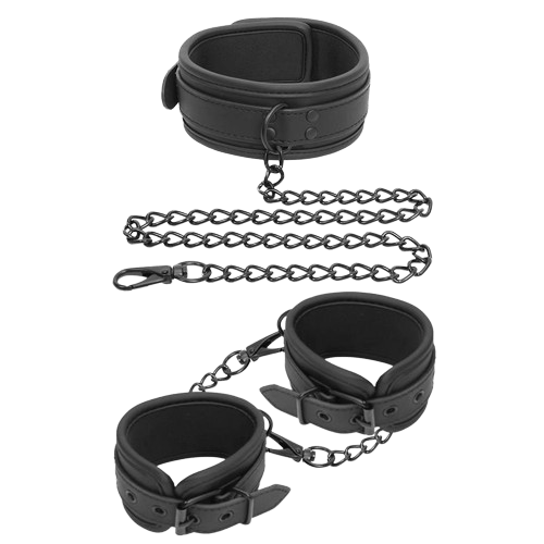 COLLAR CON RESTRICCIONES DE CUERO VEGANO